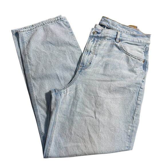 American Eagle Jeans Size 16 Highest Rise Baggy Straight Light Wash Denim - Picture 4 of 6